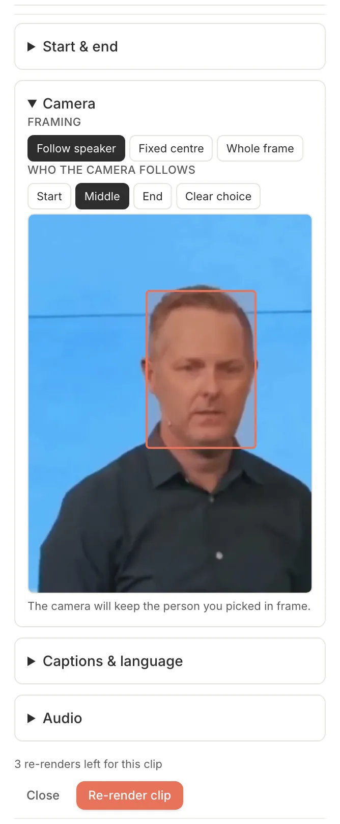 A frame from the sermon video with faces to tap